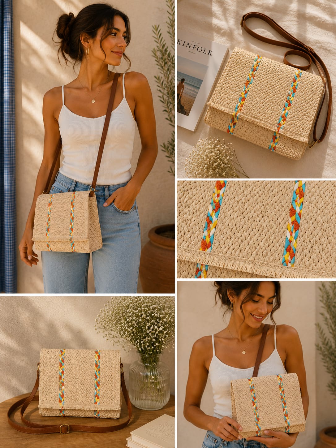 Bolso rafia Duna.