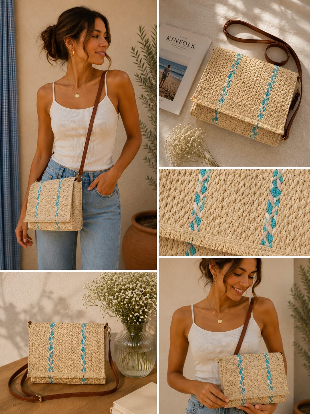 Bolso rafia Duna.