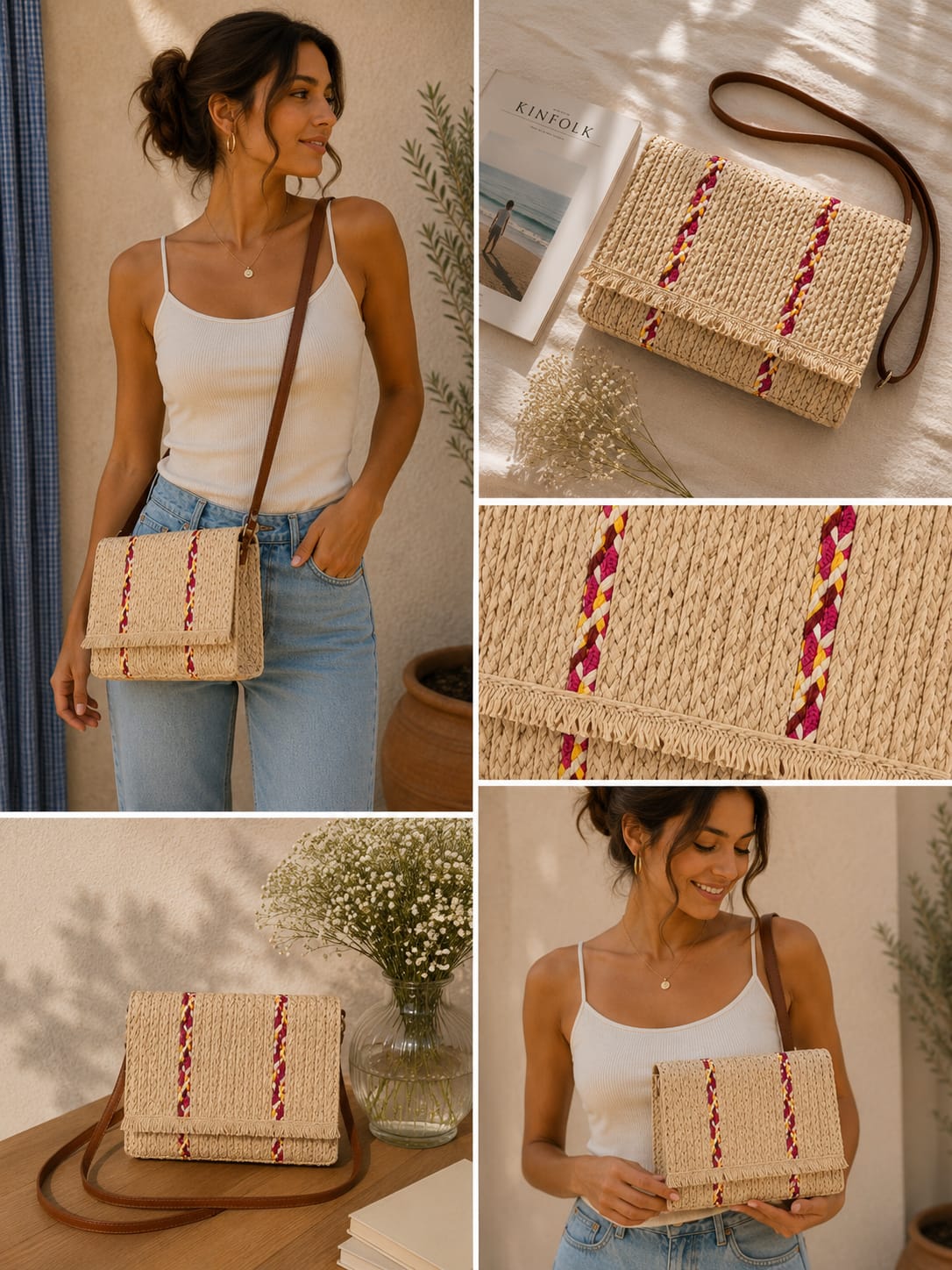 Bolso rafia Duna.